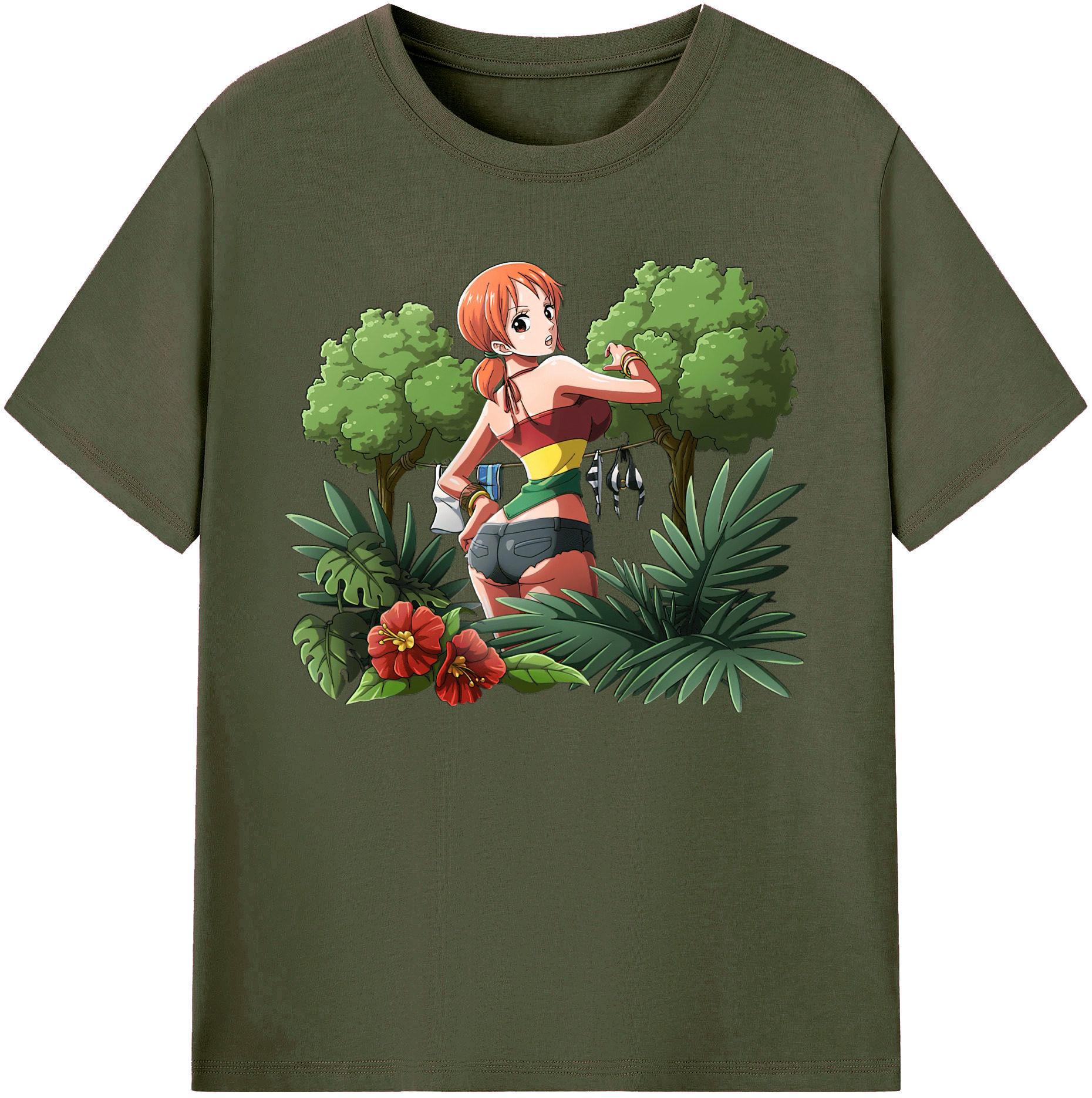 （画像用） ワンピース ナミ ONE PIECE Nami 綿100％ メンズ半袖Tシャツ｜肌触りやわらか＆通気性